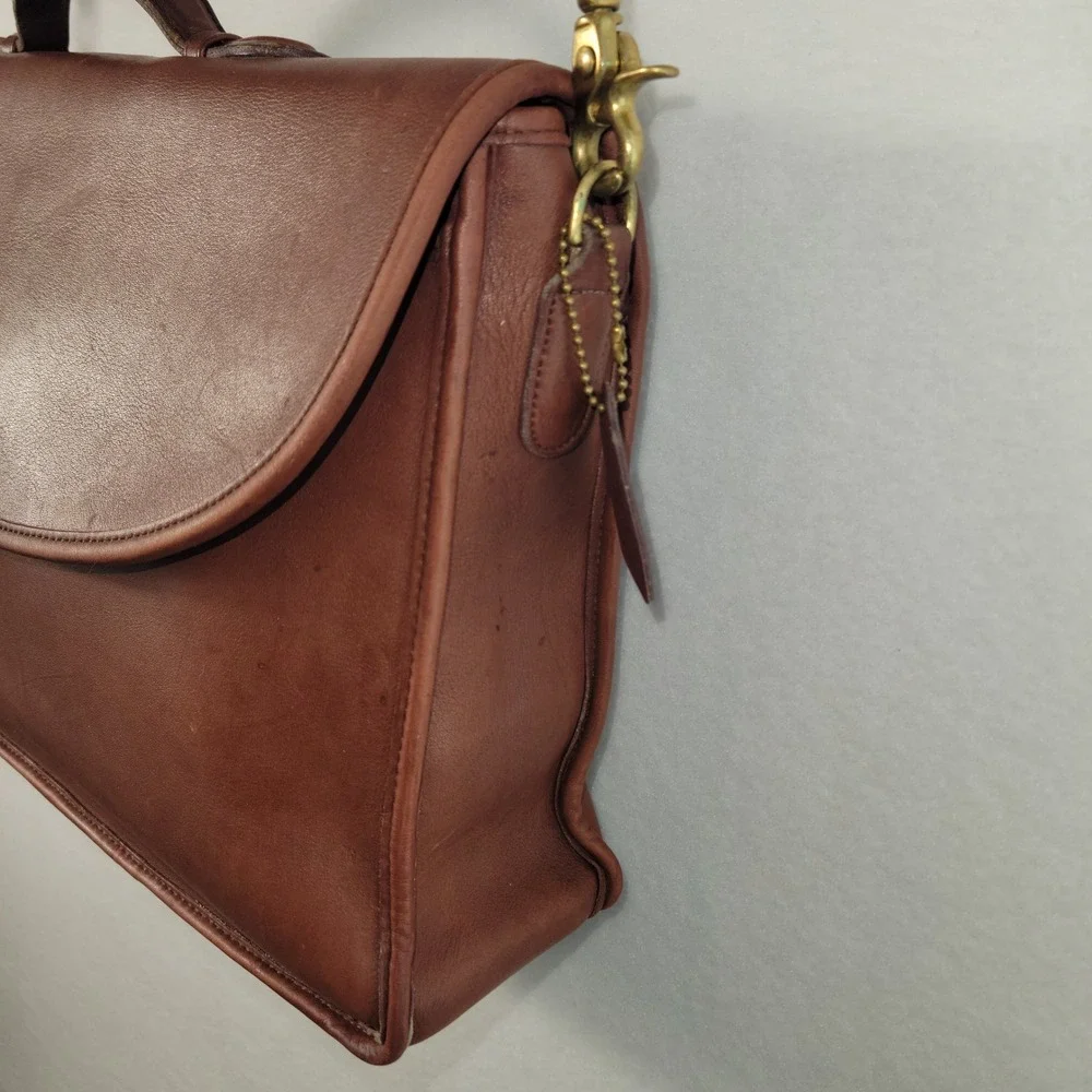Vintage Coach Lexington Briefcase‎ 1980s-1993 Large Brown Leather Messenger Bag